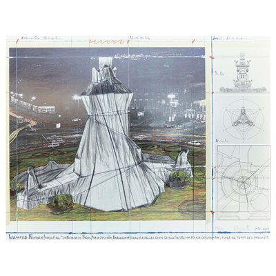 Christo and Jeanne-Claude, Wrapped Fountain, 2009, Lithograph-WM-1274640