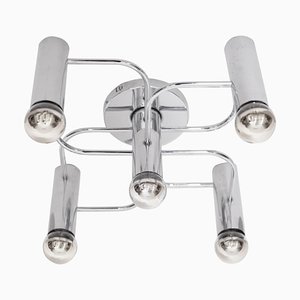 Chrome 5-Light Flush Mount Wall or Ceiling Lamp from Leola, 1970s-VLZ-705154