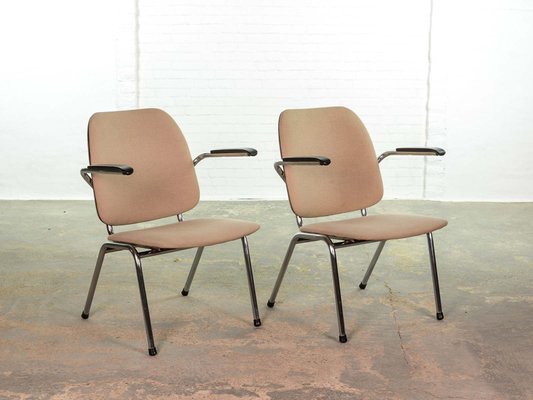 Chrome and Bakelite Armchairs by Martin de Wit for Gispen, 1960s, Set of 2-IXC-550871