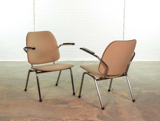 Chrome and Bakelite Armchairs by Martin de Wit for Gispen, 1960s, Set of 2-IXC-550871