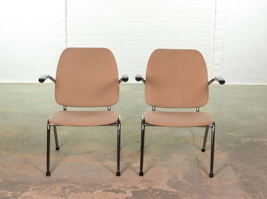 Chrome and Bakelite Armchairs by Martin de Wit for Gispen, 1960s, Set of 2-IXC-550871