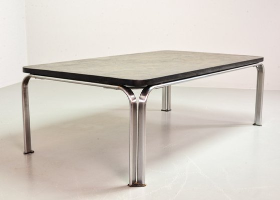 Chrome and Blackstone Rectangle Coffee Table Model Bogota, Germany, 1970s-IXC-1426387