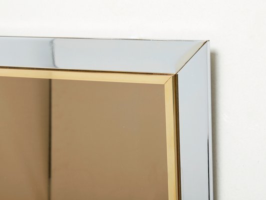 Chrome and Brass Mirror from Belgo Chrom, 1970s-YJA-911230