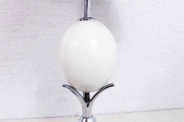 Chrome and Ceramic Egg Table Lamp, 1970s-BQF-1751978