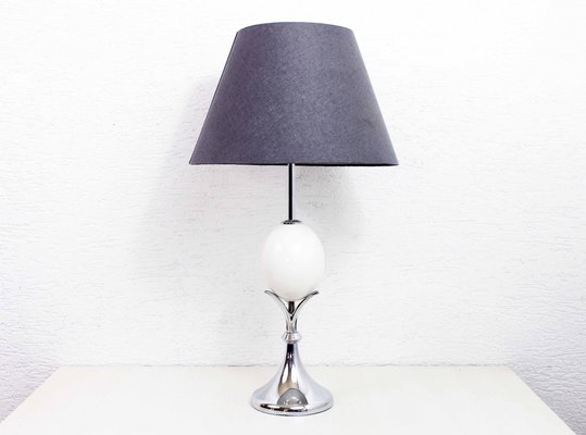 Chrome and Ceramic Egg Table Lamp, 1970s-BQF-1751978