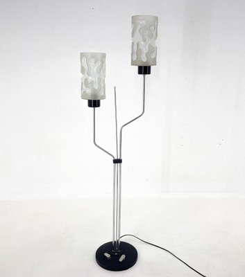 Chrome and Glass Floor Lamp attributed to Lidokov, Former Czechoslovakia, 1970s-TZ-1752840