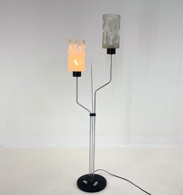 Chrome and Glass Floor Lamp attributed to Lidokov, Former Czechoslovakia, 1970s-TZ-1752840