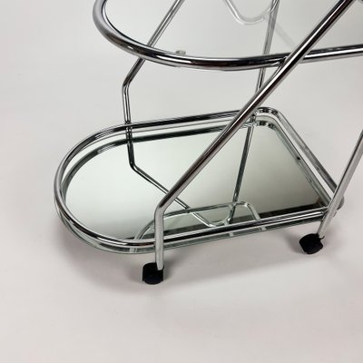 Chrome and Glass Serving Bar Cart, 1970s-RMX-1397357