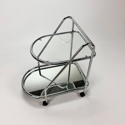 Chrome and Glass Serving Bar Cart, 1970s-RMX-1397357