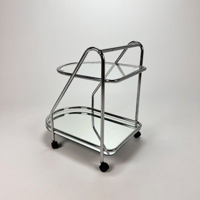 Chrome and Glass Serving Bar Cart, 1970s-RMX-1397357