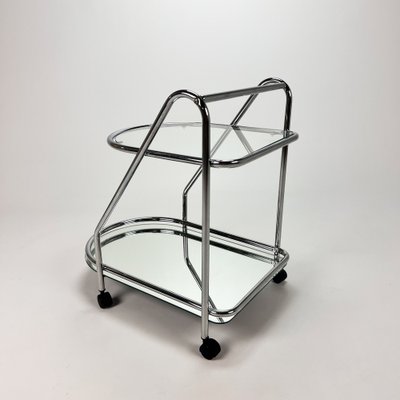 Chrome and Glass Serving Bar Cart, 1970s-RMX-1397357