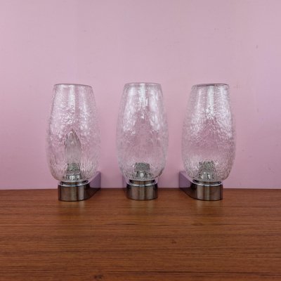 Chrome and Glass Wall Lamps from Keuco, 1970s, Set of 3-ZPB-1750342