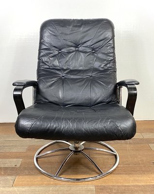 Chrome and Leather Armchair-QFU-1749483