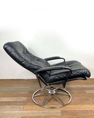 Chrome and Leather Armchair-QFU-1749483