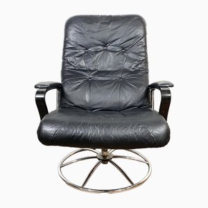 Chrome and Leather Armchair-QFU-1749483