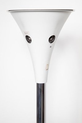 Chrome and Linen Floor Lamp from Staff Leuchten, Germany-KL-844362