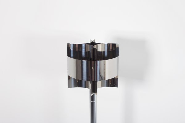 Chrome and Marble Floor Lamp attributed to Pierre Cardin, 1970s-QT-1263361