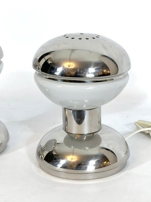 Chrome and Milk Glass Table Lamps by Goffredo Reggiani, 1970s, Set of 2-OT-1111968