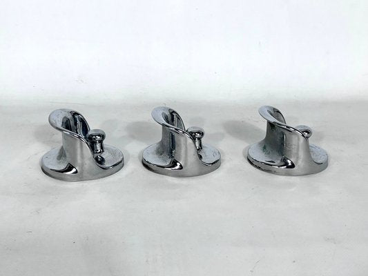 Chrome and Plastic Coat Hangers by Olaf von Bohr for Kartell, 1960s, Set of 3-OT-1417414