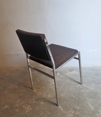 Chrome and Upholstery Side Chair, 1980s-PW-552180