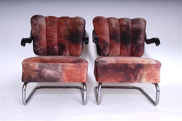 Chrome Armchairs by Mücke & Melder, 1930s, Set of 3-TZ-683729