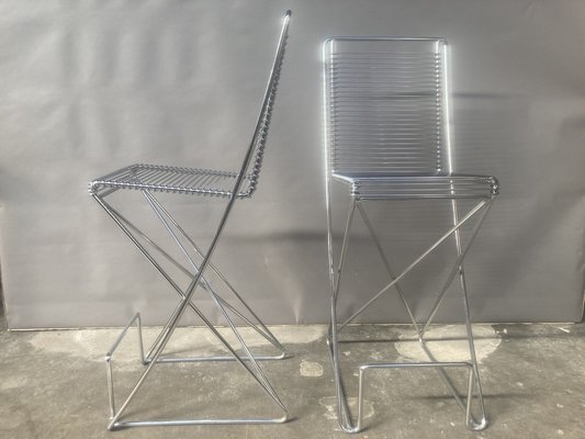 Chrome Bar Stools by Till Behrens for Shulbach, 1980s, Set of 2-QVY-1812775