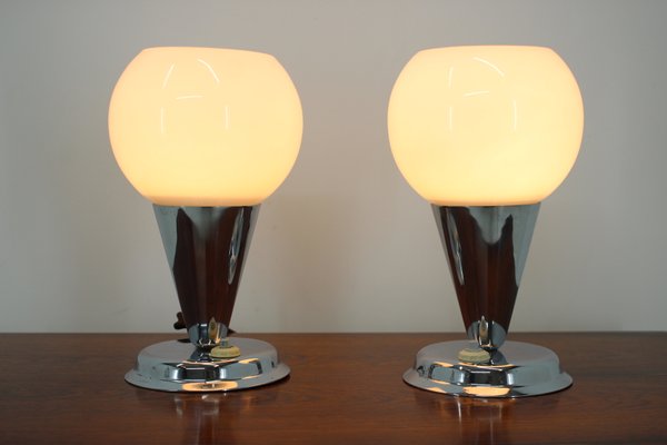 Chrome Bauhaus Table Lamps, 1930s, Set of 2-TZ-548221