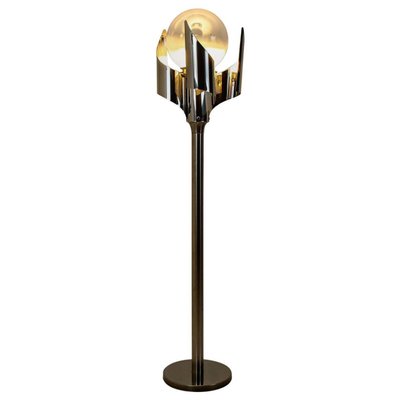 Chrome Blown Glass Floor Lamp from Reggiani, Italy, 1970-VDW-885974