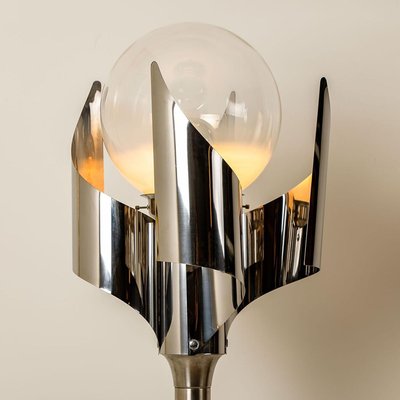 Chrome Blown Glass Floor Lamp from Reggiani, Italy, 1970-VDW-885974