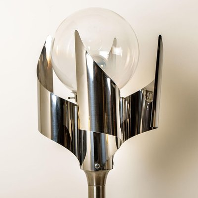 Chrome Blown Glass Floor Lamp from Reggiani, Italy, 1970-VDW-885974