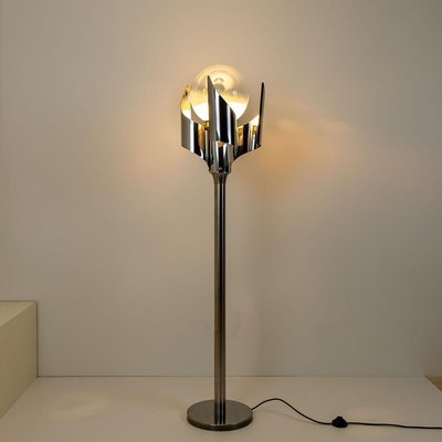 Chrome Blown Glass Floor Lamp from Reggiani, Italy, 1970-VDW-885974