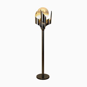 Chrome Blown Glass Floor Lamp from Reggiani, Italy, 1970-VDW-885974