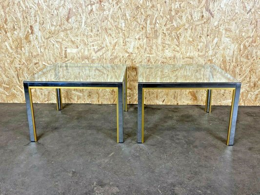 Chrome & Brass Coffee Side Table, 1960s, Set of 2-EJL-1140261