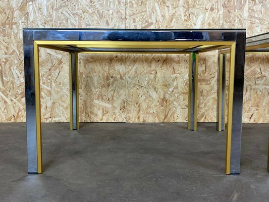 Chrome & Brass Coffee Side Table, 1960s, Set of 2-EJL-1140261