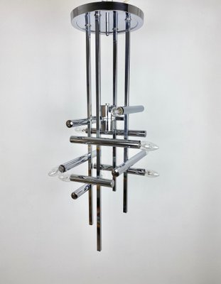 Chrome Chandelier Sculpture by Gaetano Sciolari, Italy, 1970-LYQ-1171649