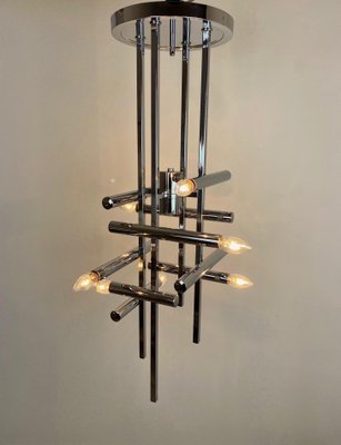 Chrome Chandelier Sculpture by Gaetano Sciolari, Italy, 1970-LYQ-1171649