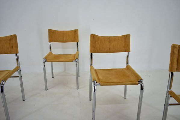 Chrome Dining Chairs attributed to Viliam Chlebo, Czechoslovakia, 1980s, Set of 4-TZ-1448515