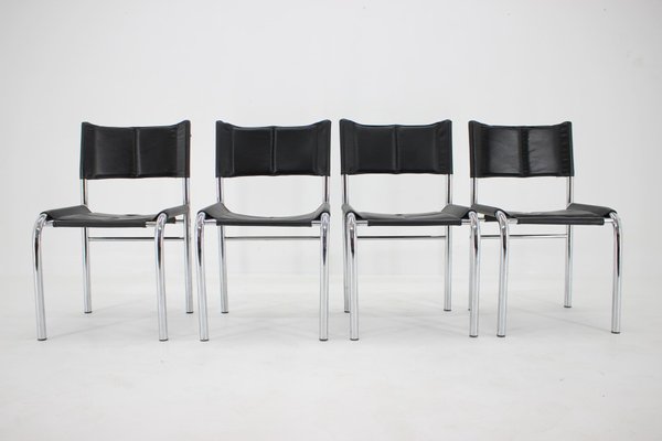 Chrome Dining Chairs by Viliam Chlebo, Czechoslovakia, 1980s, Set of 4-TZ-926035