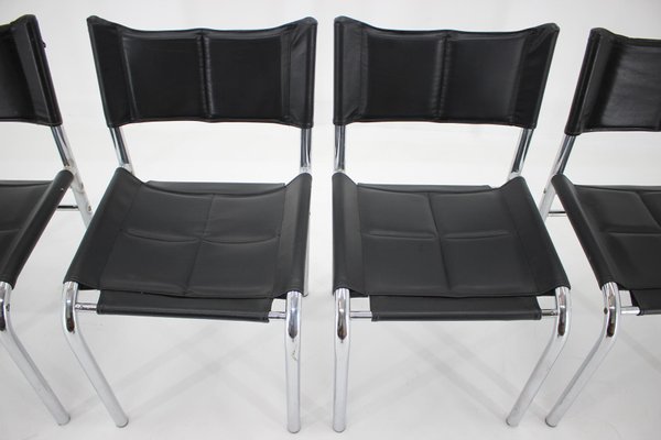 Chrome Dining Chairs by Viliam Chlebo, Czechoslovakia, 1980s, Set of 4-TZ-926035