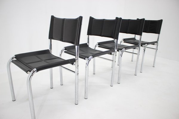 Chrome Dining Chairs by Viliam Chlebo, Czechoslovakia, 1980s, Set of 4-TZ-926035