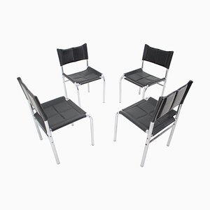 Chrome Dining Chairs by Viliam Chlebo, Czechoslovakia, 1980s, Set of 4-TZ-926035