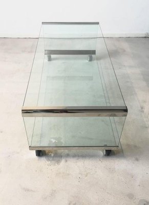 Chrome & Glass Coffee Table by Pierangelo Galotti for Galotti & Radice, 1975-LL-1425255