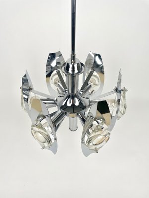 Chrome Glass Lens Ceiling Lamp by Oscar Torlasco, Italy, 1960s-LYQ-1171441