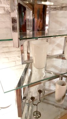 Chrome & Glass Shelving Display, 1970s-PCJ-1107047