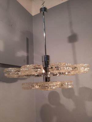 Chrome & Ice Glass 15-Light Ceiling Lamp by Gaetano Sciolari for Sciolari, 1970s-OHK-870473