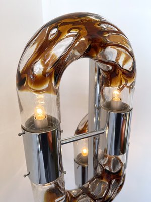 Chrome & Murano Glass Floor Lamp by Aldo Nason for Mazzega, 1970s-FUE-958826