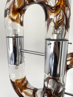 Chrome & Murano Glass Floor Lamp by Aldo Nason for Mazzega, 1970s-FUE-958826