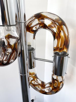 Chrome & Murano Glass Floor Lamp by Aldo Nason for Mazzega, 1970s-FUE-958826