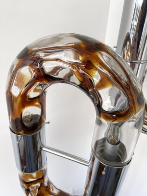 Chrome & Murano Glass Floor Lamp by Aldo Nason for Mazzega, 1970s-FUE-958826