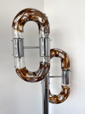 Chrome & Murano Glass Floor Lamp by Aldo Nason for Mazzega, 1970s-FUE-958826